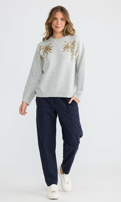 PARADISE- Sequin Palm Knit