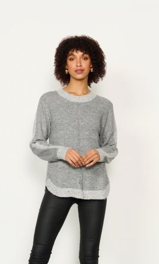 cz765 scoop hem jumper caju grey