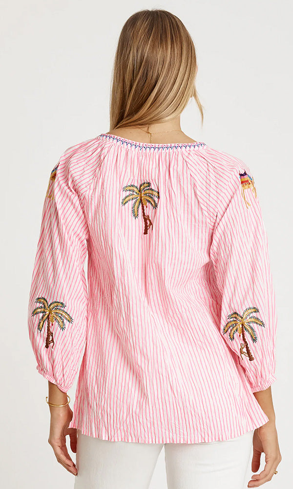 AHARA- Striped Cotton Top