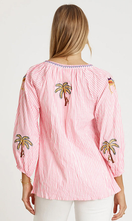 AHARA- Striped Cotton Top