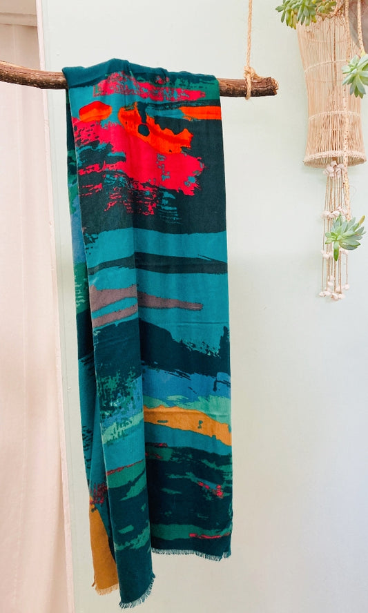 SPLASH- Teal Multi Scarf