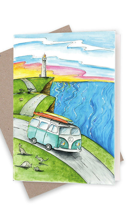 driving down the coast greeting card