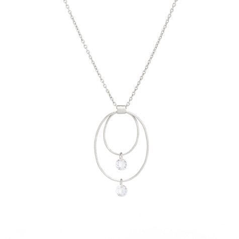 XR1103G- Elipse Crystal Necklace