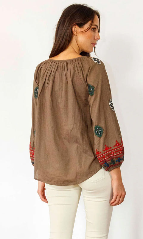 ISHMIR- Embroidered Top